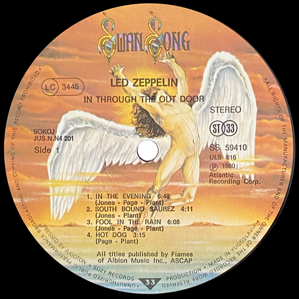 LP <br>In Through the Out Door <br>Yugoslavia (SS 59410) - Image 3