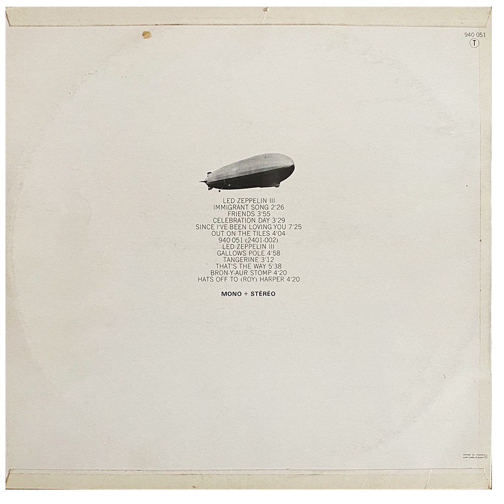 LP <br>Led Zeppelin III <br>France (940.051) #2 - Image 2