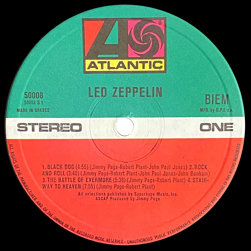 LP <br>Led Zeppelin IV <br>Greece (50008) #2 - Image 3