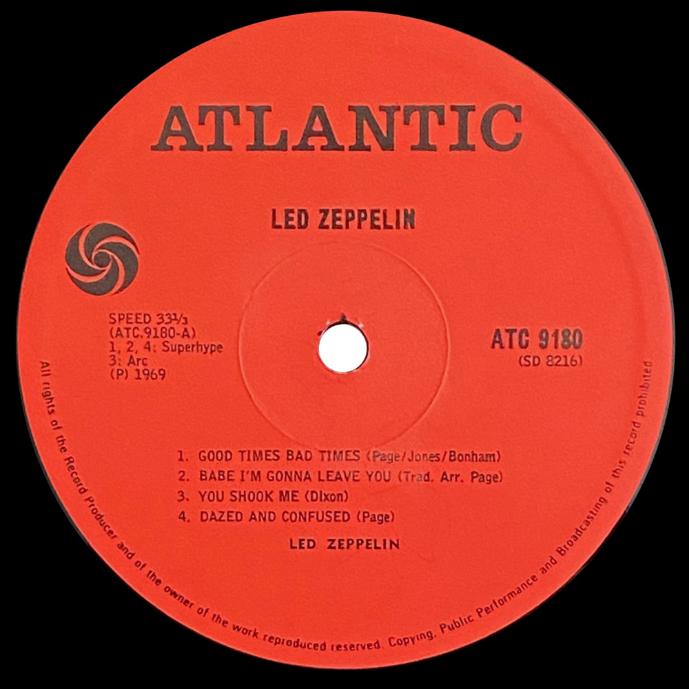 LP <br>Led Zeppelin <br>South Africa (ATC 9180) #1 - Image 3