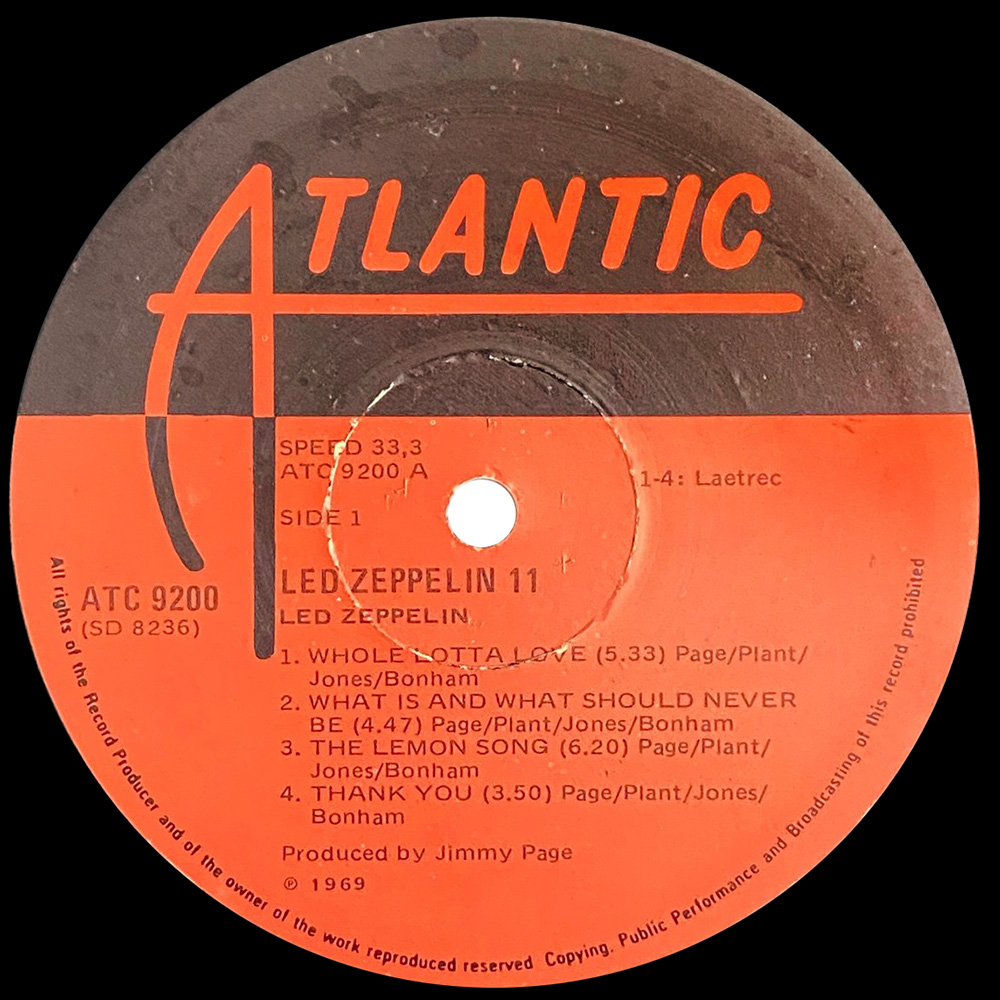 LP <br>Led Zeppelin II <br>South Africa (ATC 9200) #2