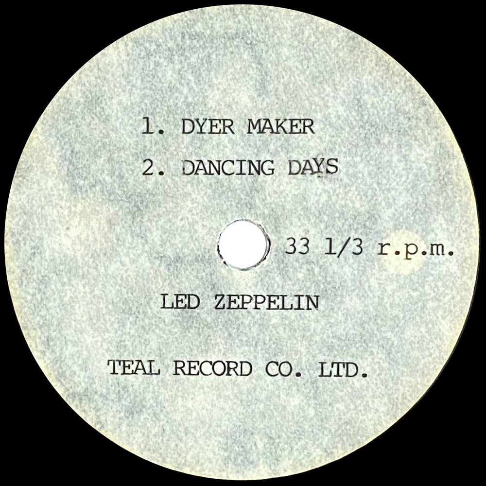 Single <br>South Africa (N/A) <br>D'yer Mak'er / Dancing Days (Acetate #2) - Image 2