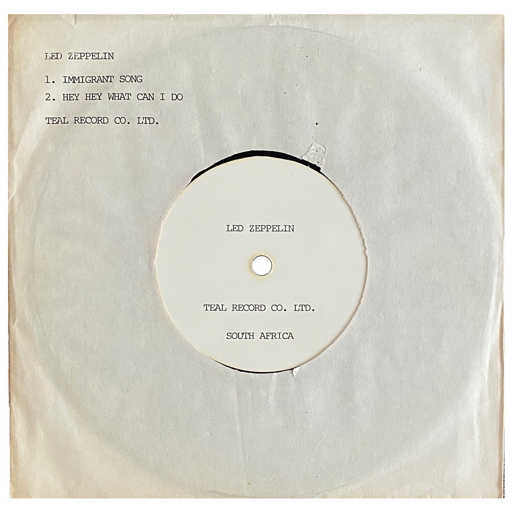 Single <br>South Africa (N/A) <br>Immigrant Song / Hey, Hey, What Can I Do (Acetate)