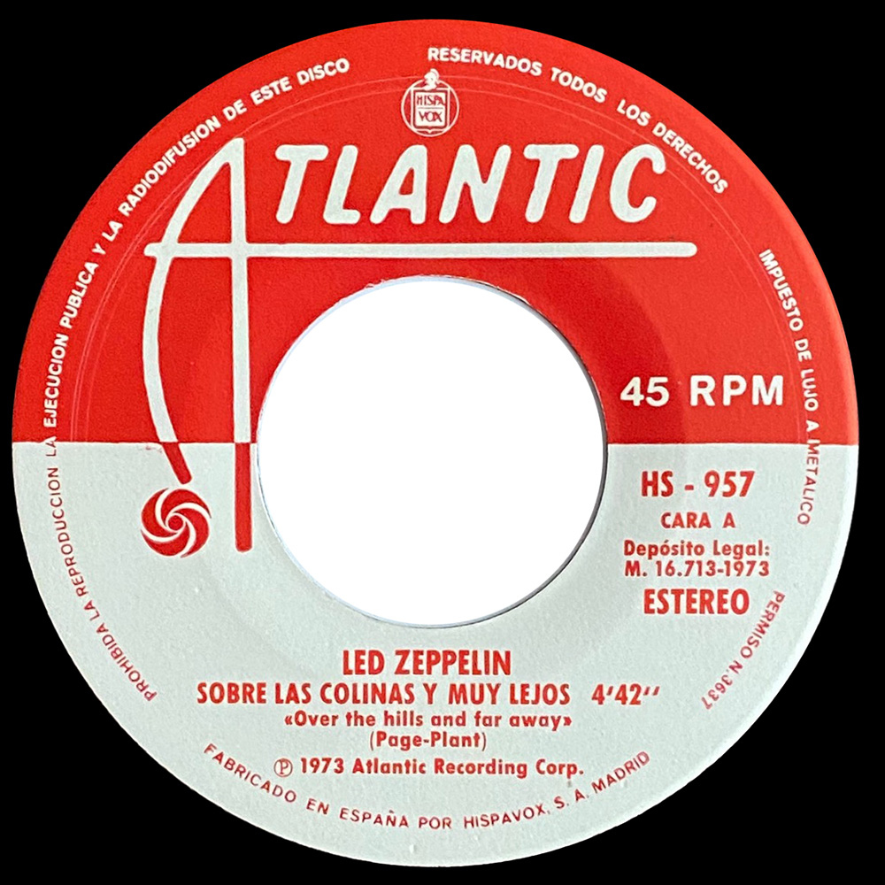Single <br>Spain (HS-957) <br>Over The Hills and Far Away / Dancing Days (#2) - Image 3