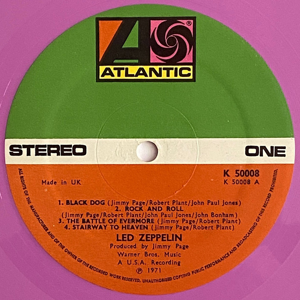 LP <br>Led Zeppelin IV <br>UK, Colored Vinyl (K50008) #2 - Image 3