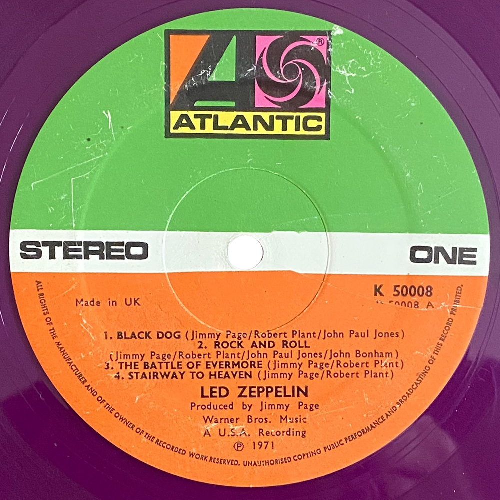 LP <br>Led Zeppelin IV <br>UK, Colored Vinyl (K50008) #3 - Image 3