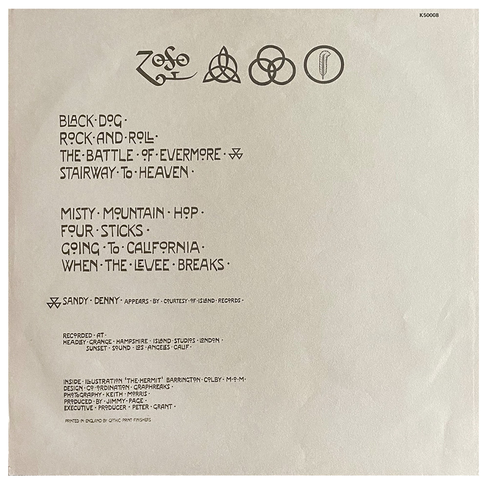LP <br>Led Zeppelin IV <br>UK, Colored Vinyl (K50008) #3 - Image 7