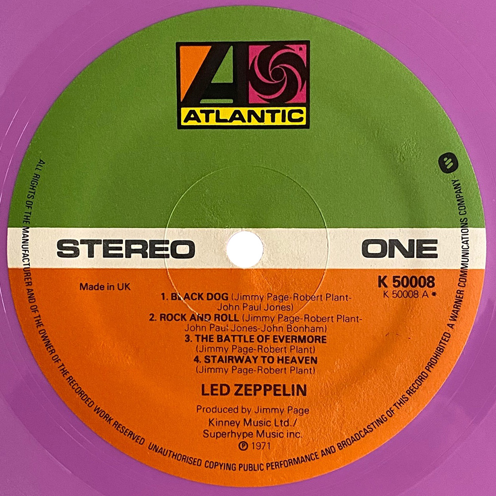 LP <br>Led Zeppelin IV <br>UK, Colored Vinyl (K50008) #4 - Image 3