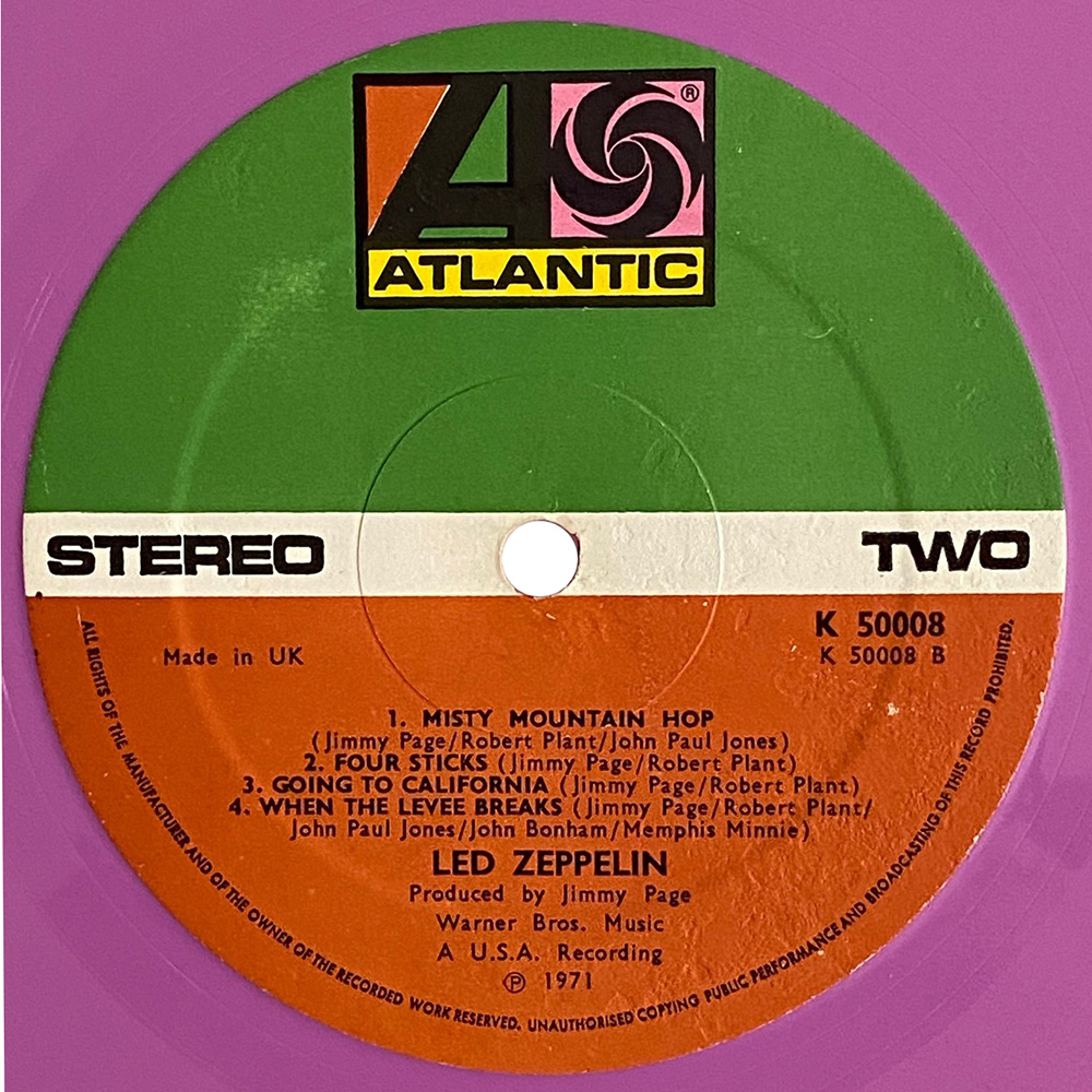 LP <br>Led Zeppelin IV <br>UK, Colored Vinyl (K50008) #4 - Image 4