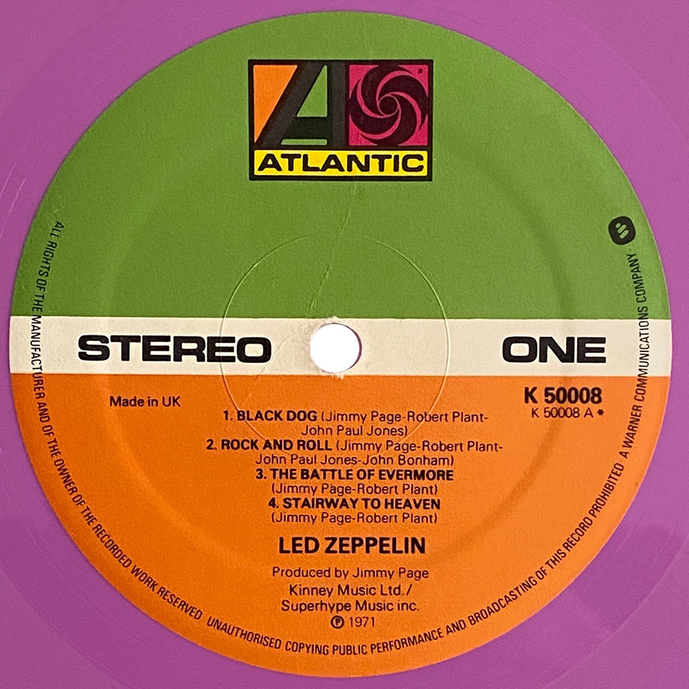 LP <br>Led Zeppelin IV <br>UK, Colored Vinyl (K50008) #5 - Image 3