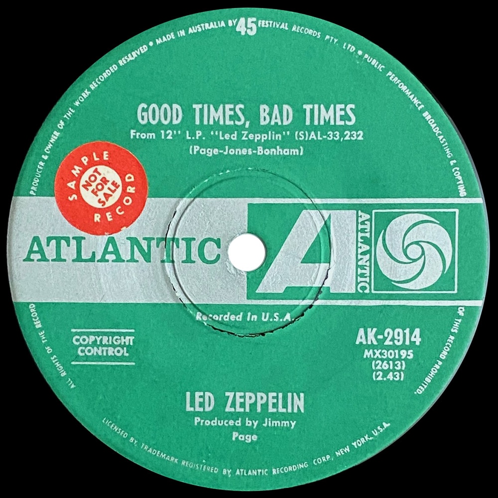 Single <br>Australia (AK-2914) <br>Good Times, Bad Times / Communication Breakdown (Promo) - Image 2