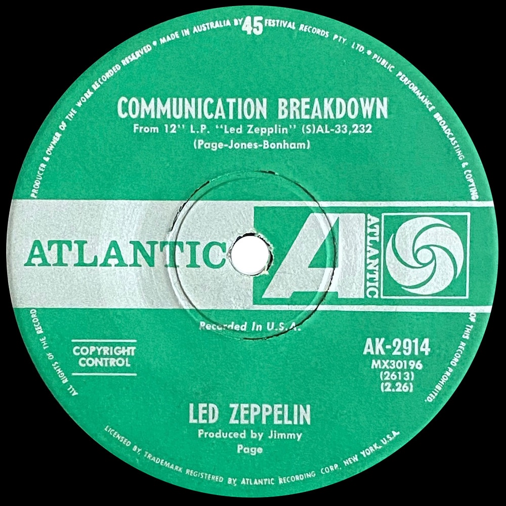 Single <br>Australia (AK-2914) <br>Good Times, Bad Times / Communication Breakdown (Promo) - Image 3