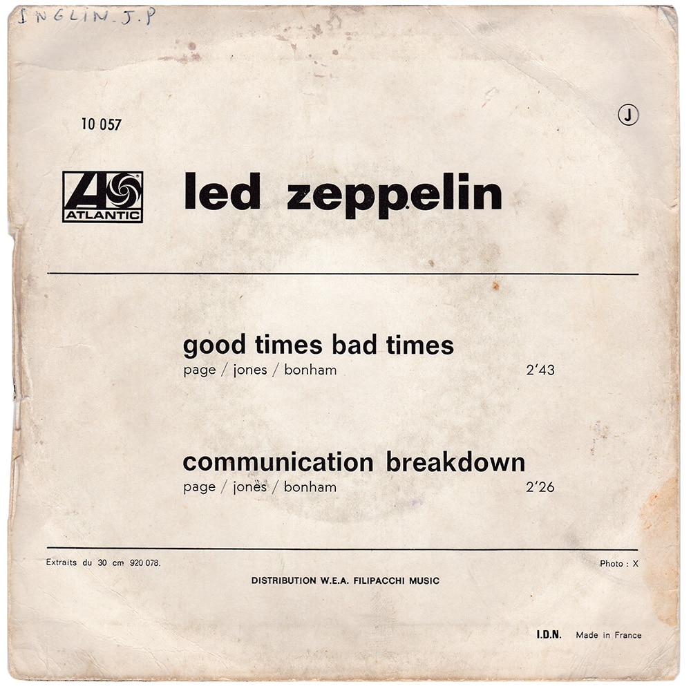 Single <br>France (10057) <br>Good Times Bad Times / Communication Breakdown (#2) - Image 2