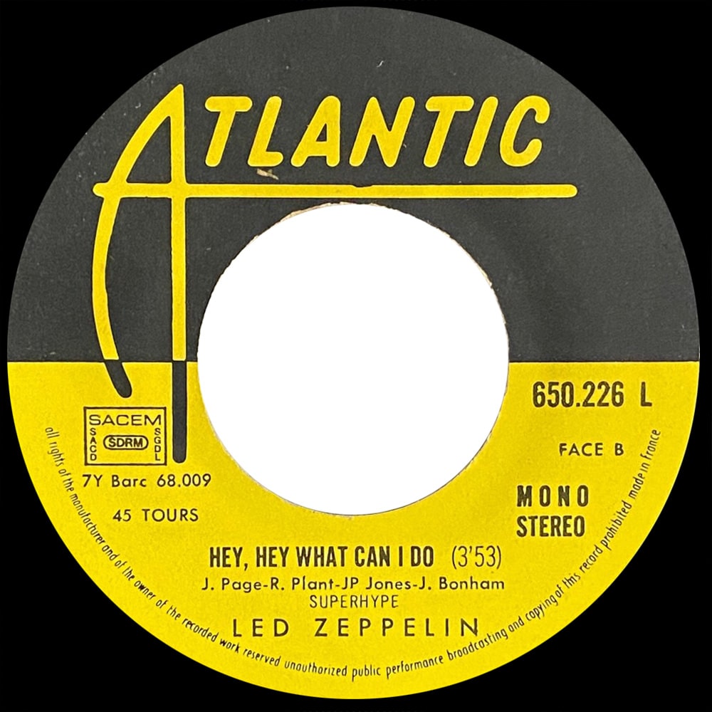 Single <br>France (650226L) <br>Immigrant Song / Hey, Hey What Can I Do (#6) - Image 4