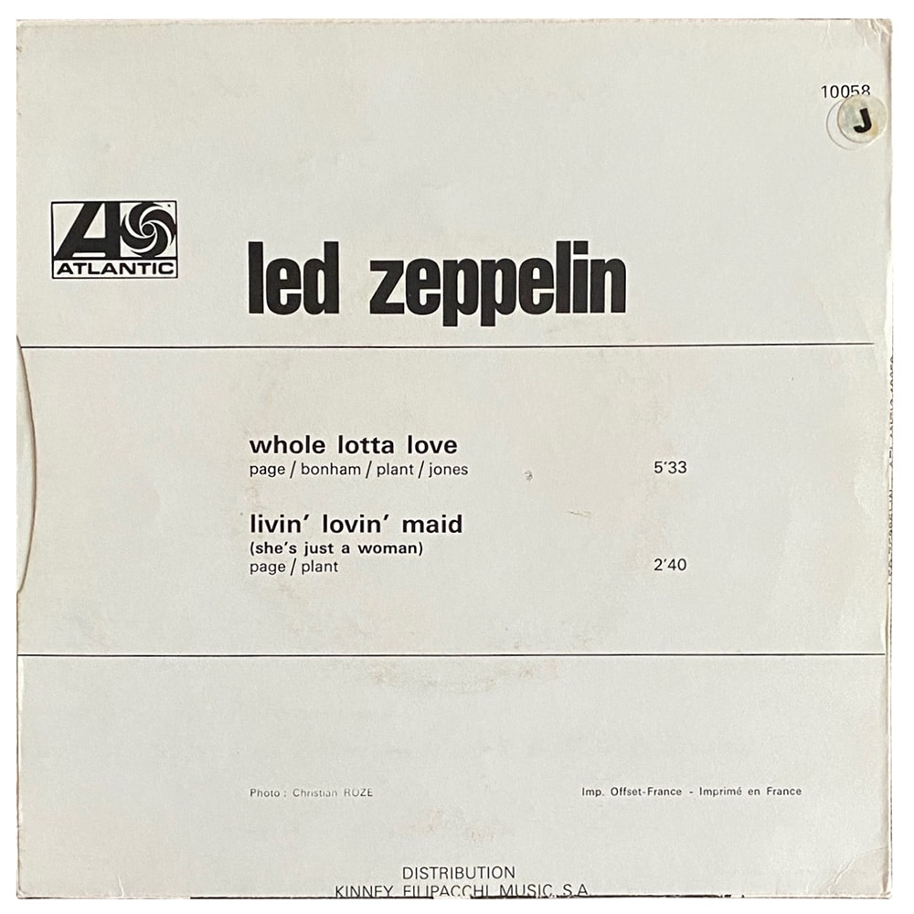 Single <br>France (10 058) <br>Whole Lotta Love / Living Loving Maid (#4) - Image 2
