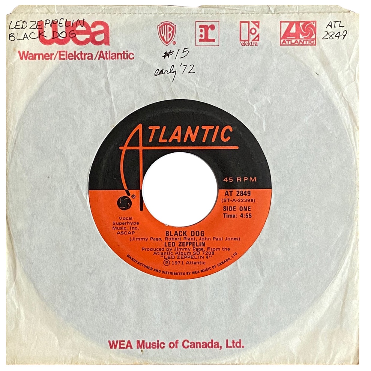 Single <br>Canada (AT-2849) <br>Black Dog / Misty Mountain Hop (#5)