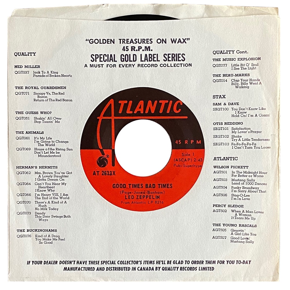 Single <br>Canada (AT 2613X) <br>Good Times Bad Times / Communication Breakdown (#2)