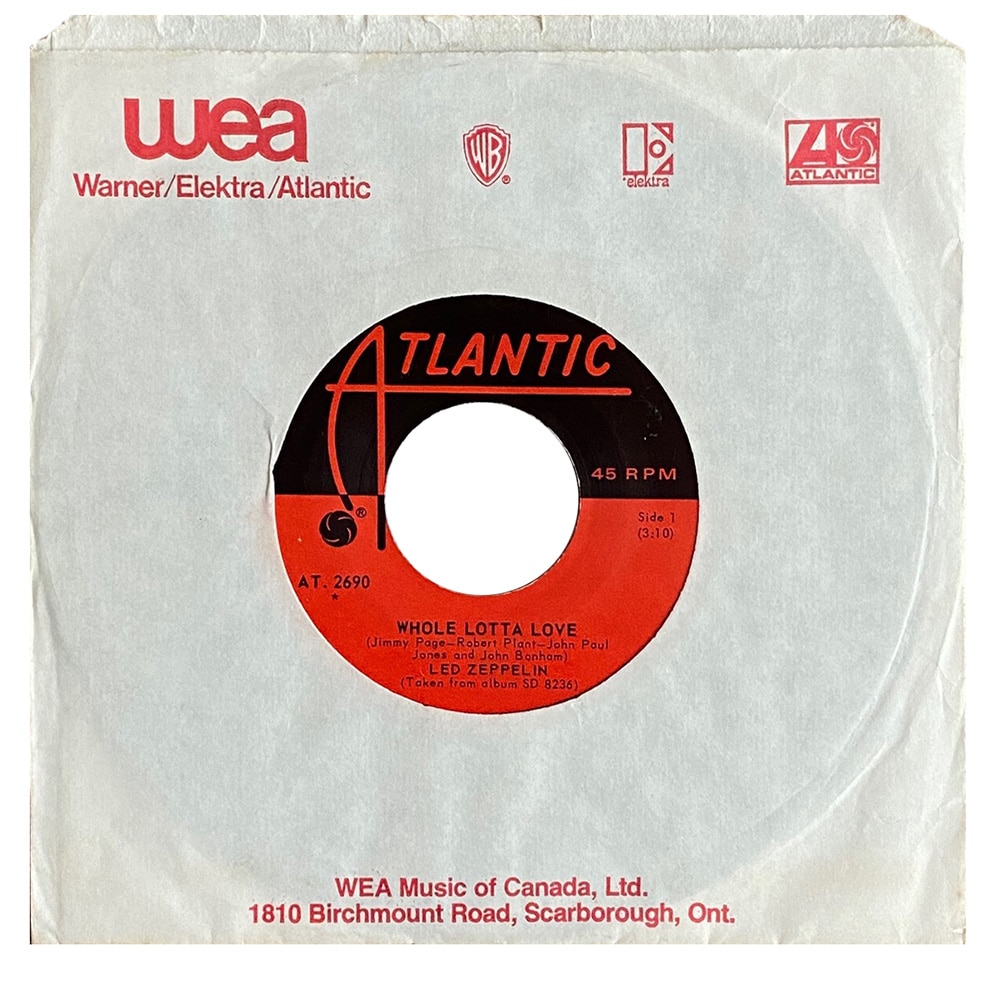 Single <br>Canada (AT. 2690) <br>Whole Lotta Love / Living Loving Maid (#3)