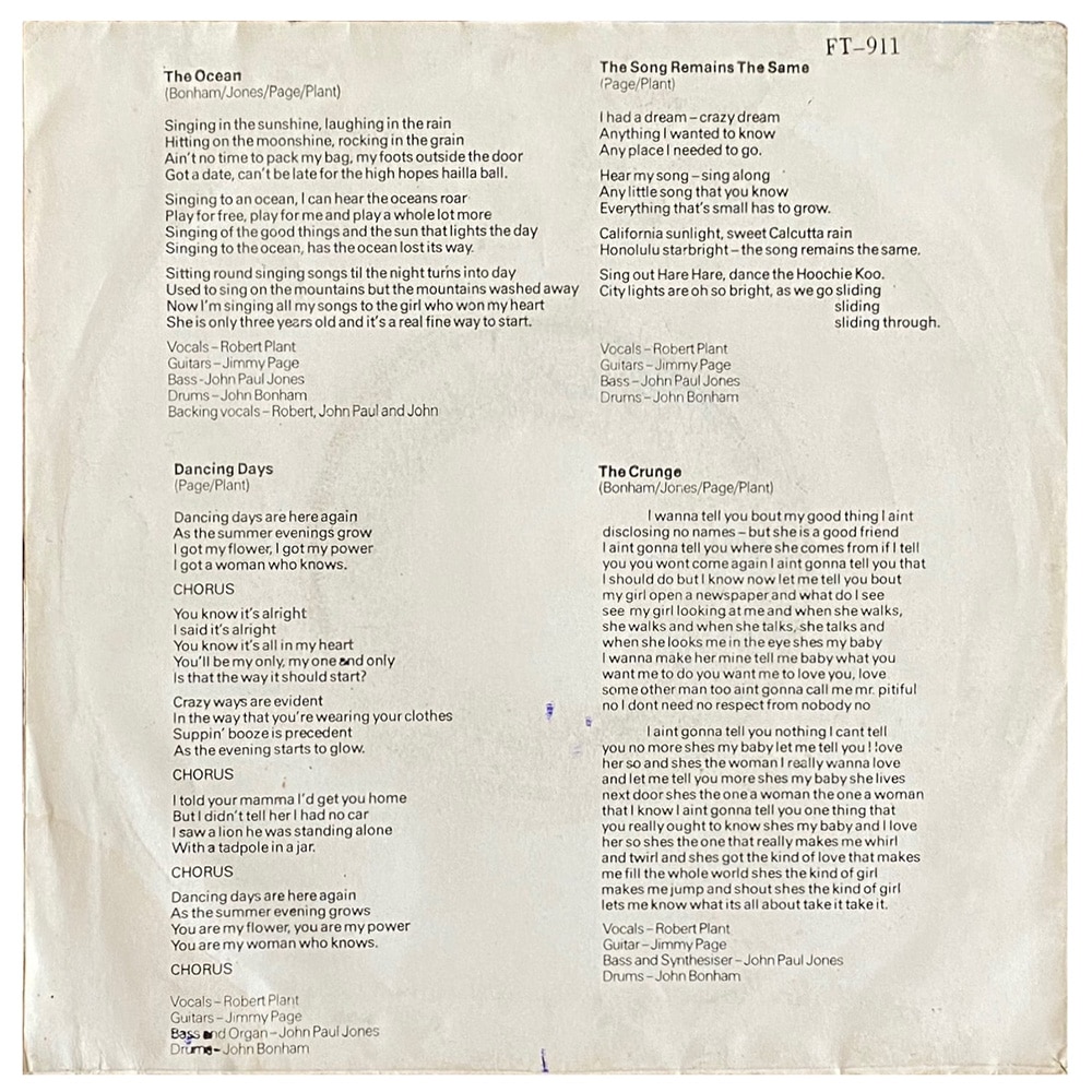 Single <br>Thailand (FT. 911) <br>The Ocean / Dancing Days / TSRTS / The Crunge (#3) - Image 2