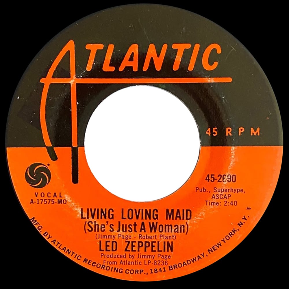 Single <br>USA (45-2690) <br>Whole Lotta Love / Living Loving Maid (#11) - Image 3