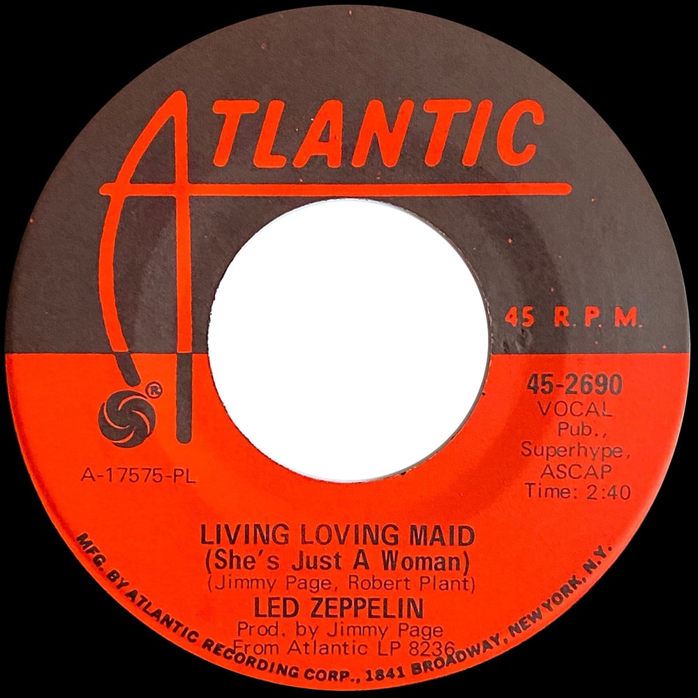 Single <br>USA (45-2690) <br>Whole Lotta Love / Living Loving Maid (#08) - Image 3