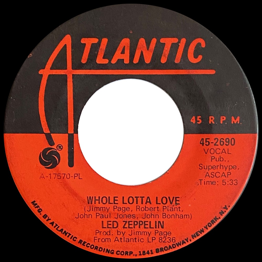 Single <br>USA (45-2690) <br>Whole Lotta Love / Living Loving Maid (#10) - Image 2