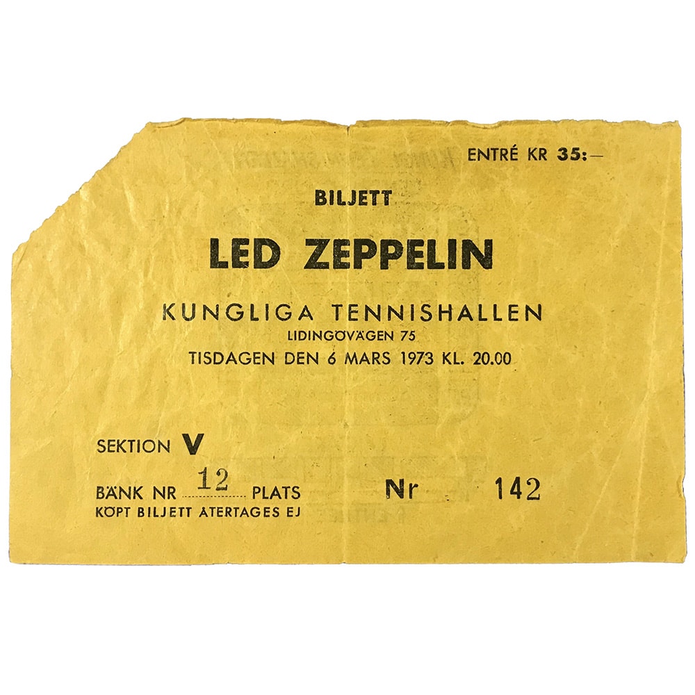 Concert Ticket <br>1973.03.06 <br>Stockholm SE