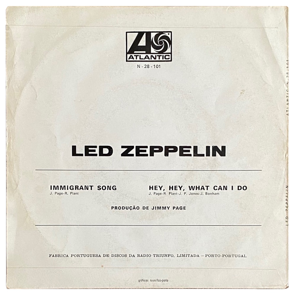 Single <br>Portugal (N-28-101) <br>Immigrant Song / Hey, Hey, What Can I Do (#1) - Image 2