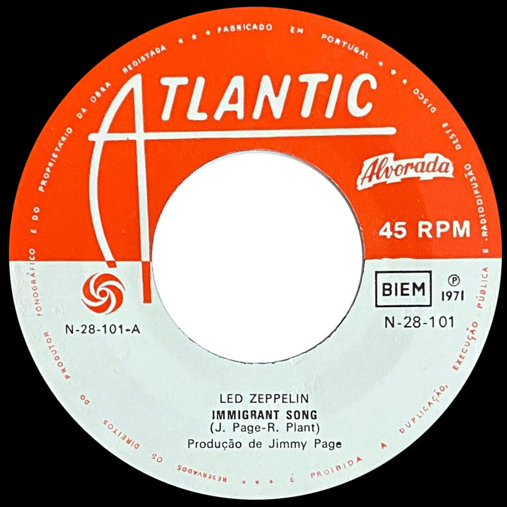 Single <br>Portugal (N-28-101) <br>Immigrant Song / Hey, Hey, What Can I Do (#1) - Image 3