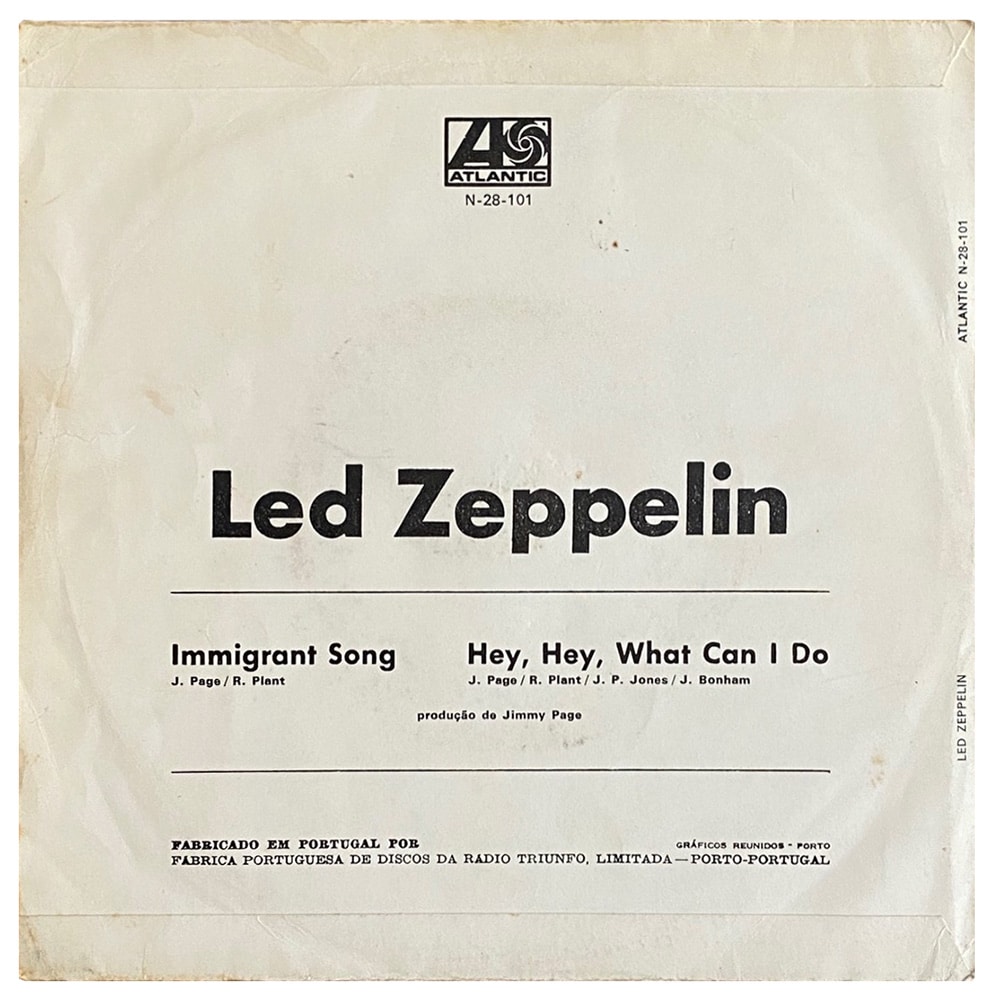 Single <br>Portugal (N-28-101) <br>Immigrant Song / Hey, Hey, What Can I Do (#3) - Image 2