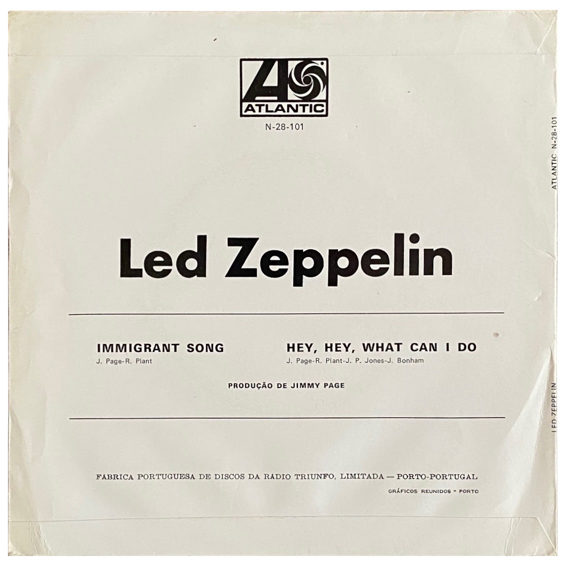 Single <br>Portugal (N-28-101) <br>Immigrant Song / Hey, Hey, What Can I Do (#5) - Image 2