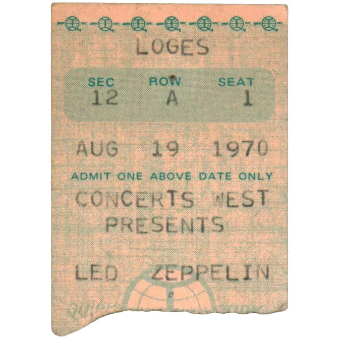 Concert Ticket <br>1970.08.19 <br>Kansas City, MO