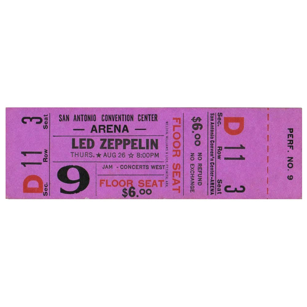 Concert Ticket <br>1971.08.27 <br>San Antonio, TX