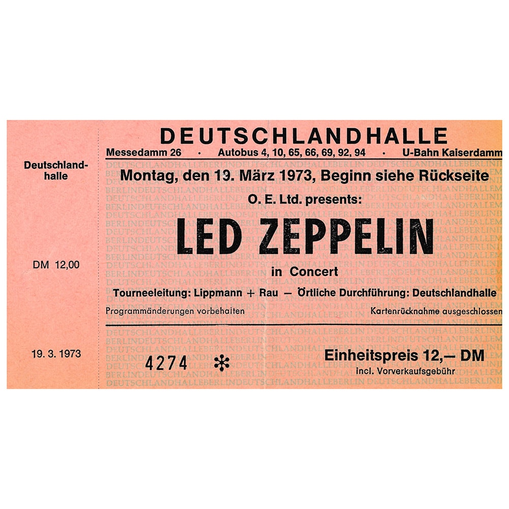 Concert Ticket <br>1973.03.19 <br>Berlin, DE