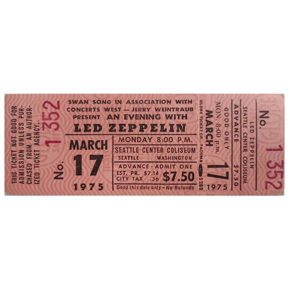 Concert Ticket <br>1975.03.17 <br>Seattle, WA