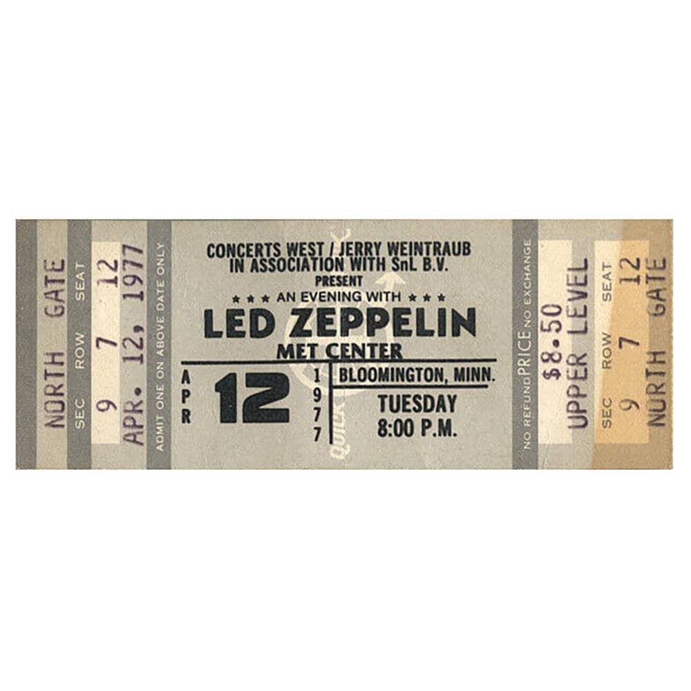 Concert Ticket <br>1977.04.12 <br>Bloomington, MN