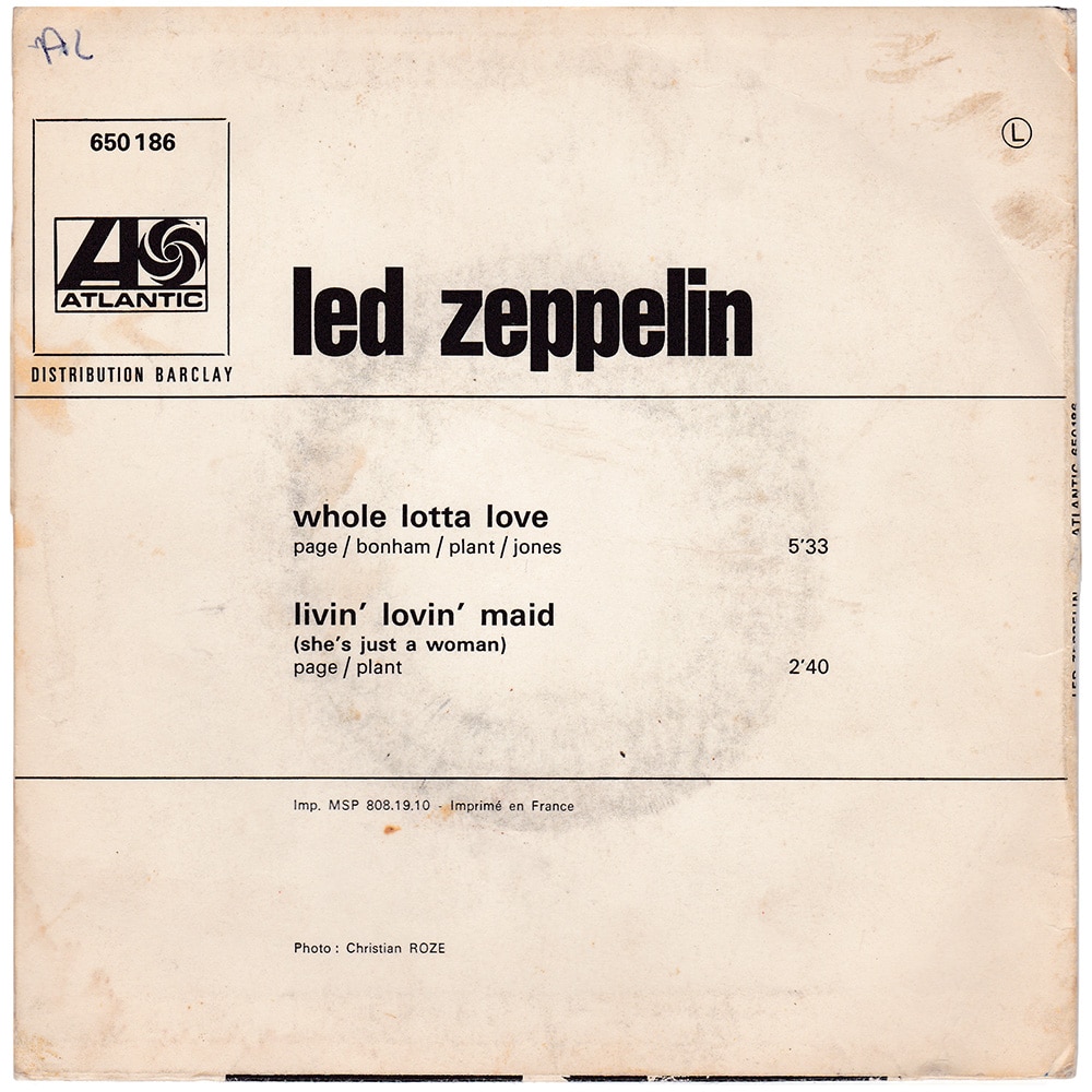 Single <br>France (650186) <br>Whole Lotta Love / Living Loving Maid (#5) - Image 2