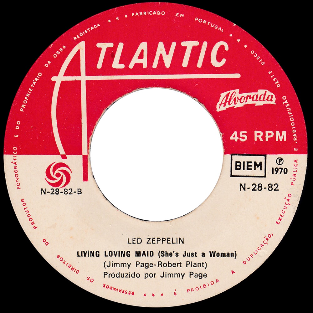 Single <br>Portugal (N-28-82) <br>Whole Lotta Love / Living Loving Maid (#9) - Image 4
