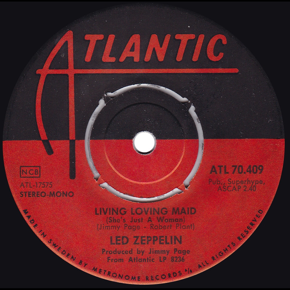 Single <br>Sweden (ATL 70.409) <br>Whole Lotta Love / Living Loving Maid (#2) - Image 4