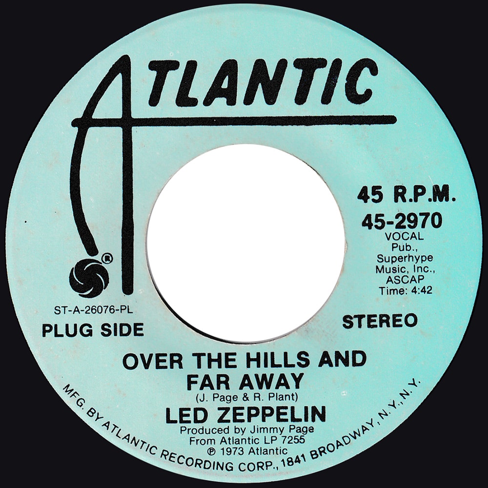 Single <br>USA (45-2970) <br>Over The Hills and Far Away / Over The Hills and Far Away (Promo #3) - Image 2