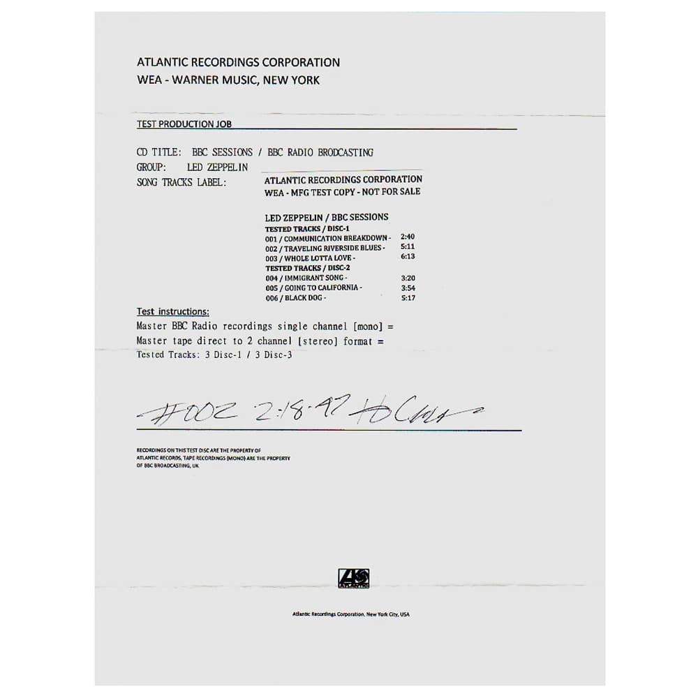 BBC Sessions <br>CD, Test Copy (USA) - Image 4