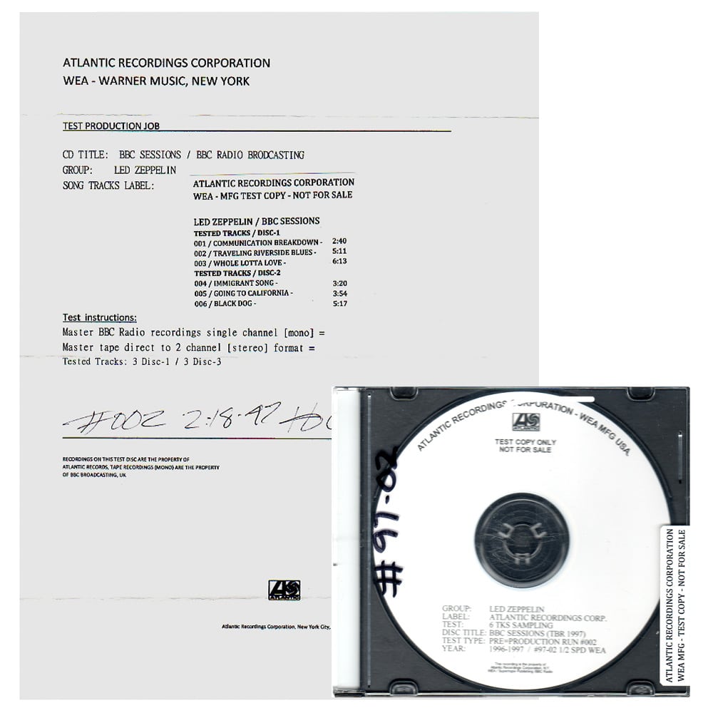 BBC Sessions <br>CD, Test Copy (USA)