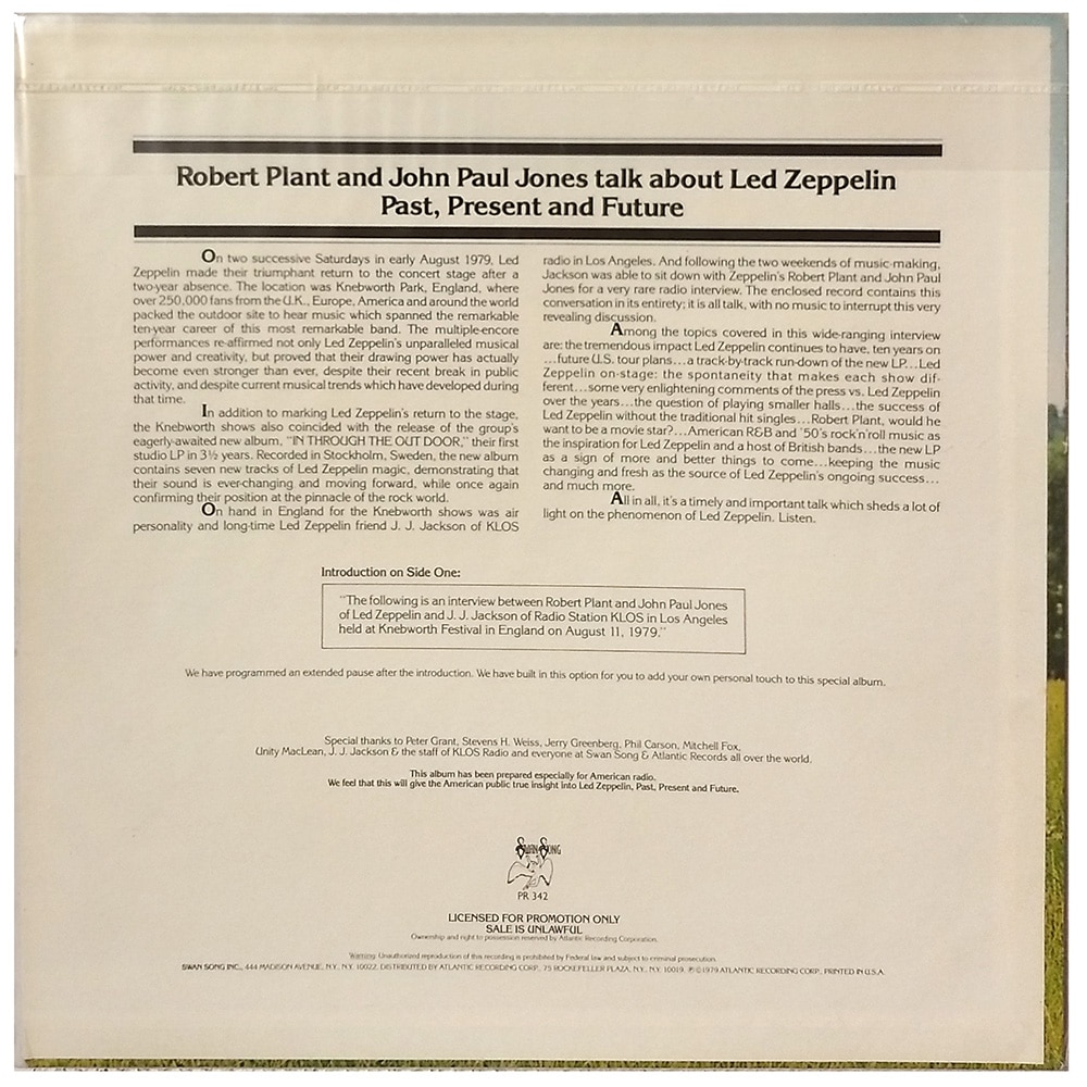 LP <br>Past, Present and Future <br>USA (PR 342) Promo #1 - Image 2