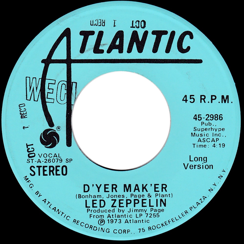 Single <br>USA (45-2986) <br>D'yer Mak'er / D'yer Mak'er (Promo #1) - Image 4