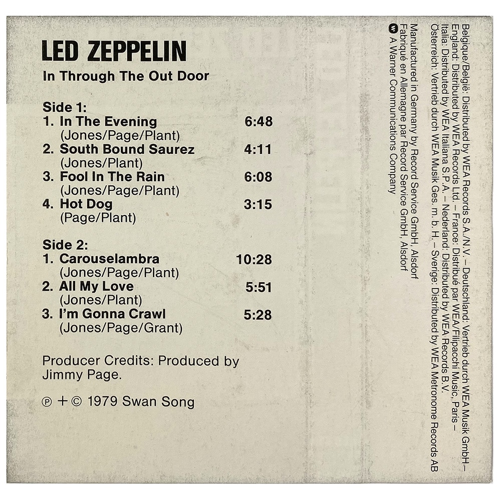 Cassette <br>In Through The Out Door <br>Germany (459 410) #1 - Image 3