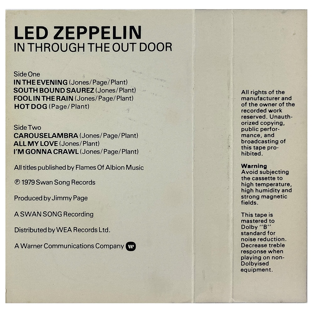 Cassette <br>In Through The Out Door <br>UK (SK 459410) #2 - Image 3