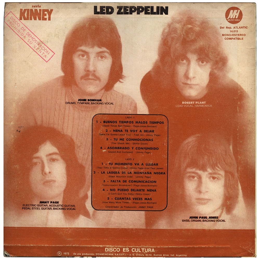 LP <br>Led Zeppelin <br>Argentina (14.015) Promo #1 - Image 2