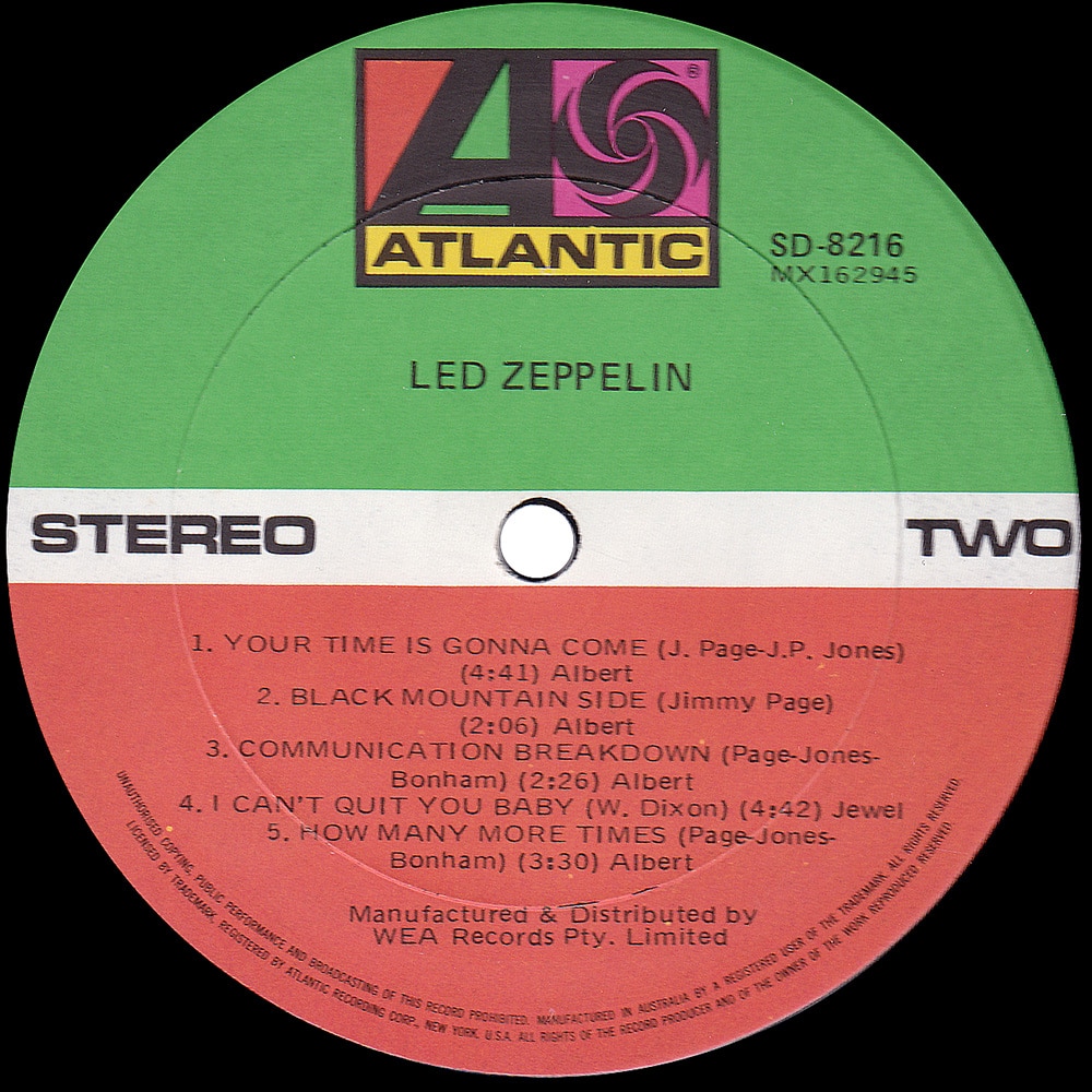 LP <br>Led Zeppelin <br>Australia (SD 8216) #5 - Image 4