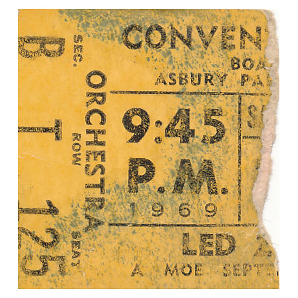 Concert Ticket <br>1969.08.16 <br>Asbury Park, NJ (Late)