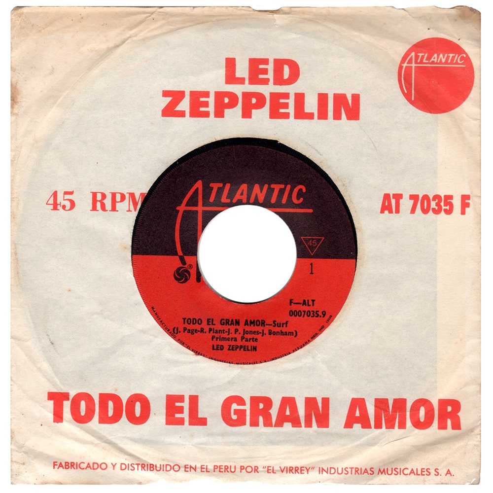 Single <br>Peru (F-ALT 0007035.9) <br>Whole Lotta Love/Whole Lotta Love (Promo) - Image 2